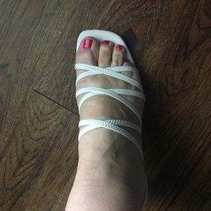 White strappyheels